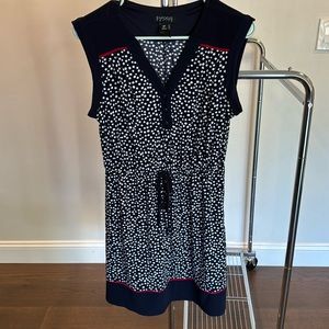 Navy Blue Sleeveless Dress.